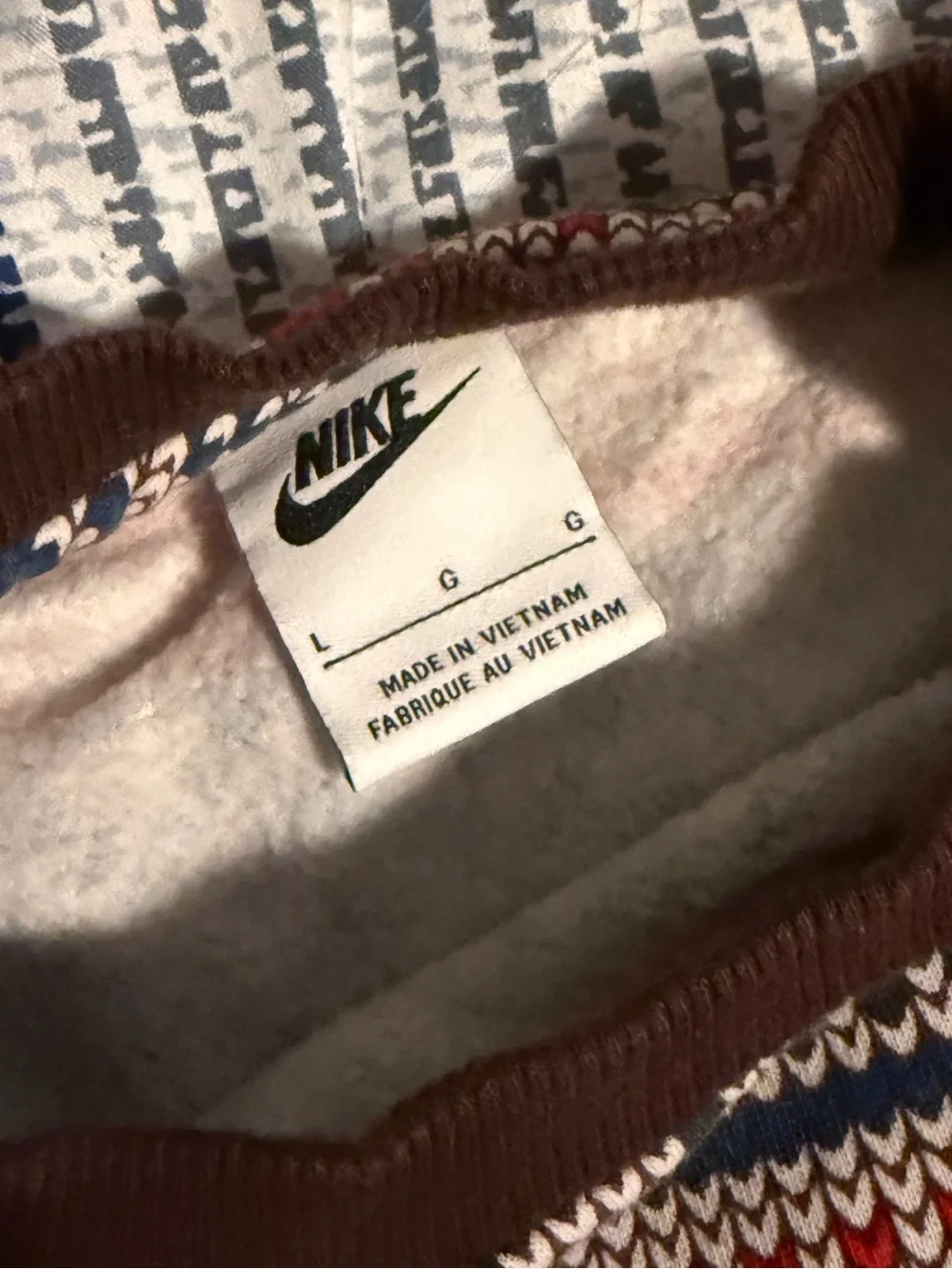 Nike Red, Mustard & Navy Fair Isle Crewneck Sweater